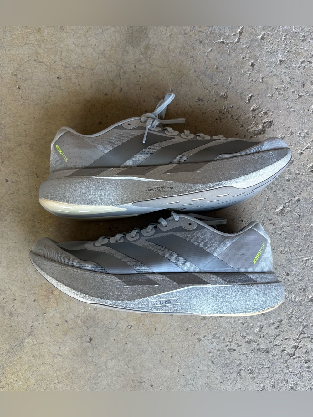 Adidas Adizero EVO SL Running Shoes Men Size 10 Silver Metallic Sneaker JR3419